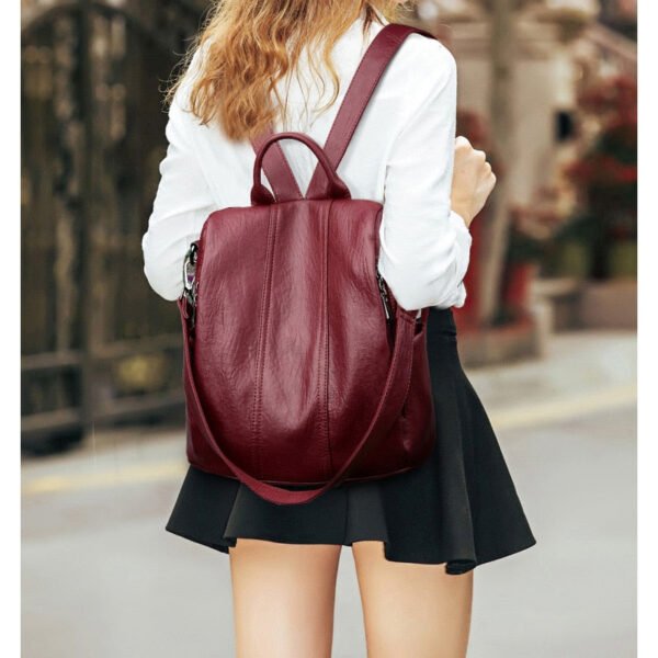 Sac A Dos Bordeaux Simili Cuir