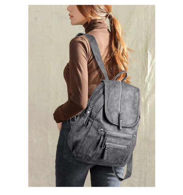 Sac A Dos Femme Simili Cuir Gris