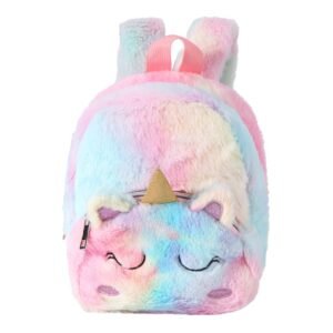 Sac A Dos Licorne Rose Et Bleu Pour Fille En Peluche