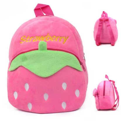 Sac A Dos Peluche Fraise Rose