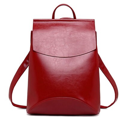 Sac A Dos Rouge Cours Simili Cuir Femme