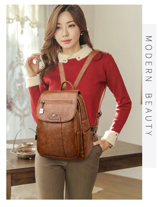 Sac A Dos Simili Cuir Marron Pour Femme