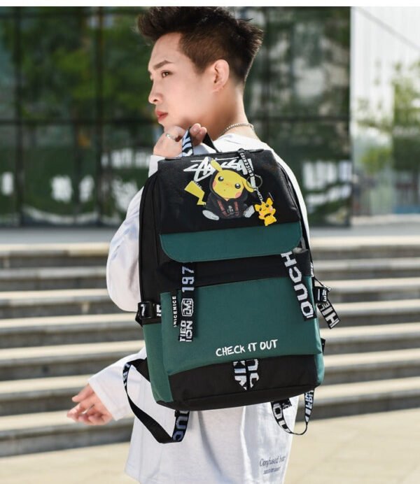 Sac A Dos Vert Et Noir Pikachu