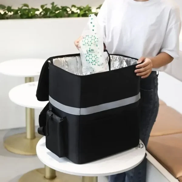 Sac dos isotherme r utilisable avec porte gobelets lat raux livraison de nourriture fra che coul 3