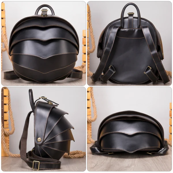 WESTAL Sac dos en cuir de cheval Elin pour femme mini cartable rond sac main antivol 1